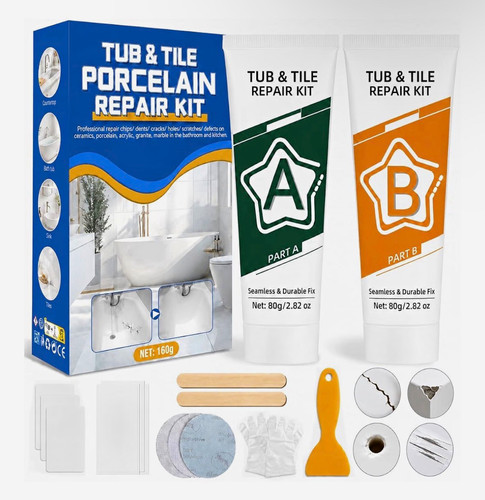 Tub tile porcelain repair - tub,