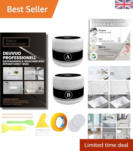 White bathroom enamel repair - white,